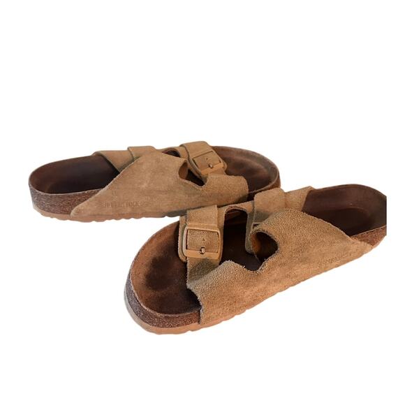 Birkenstock Suede Slip On Flat Slide Sandals Tan Men’s Size Size 42 / US 11-11.5 - Picture 7 of 8